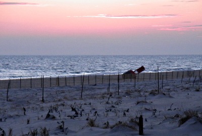 See that buoy..it was knocked over and way out in the ocean.  But look at that sunset!