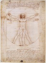 da Vinci and his ideal human proportions.  okay.
