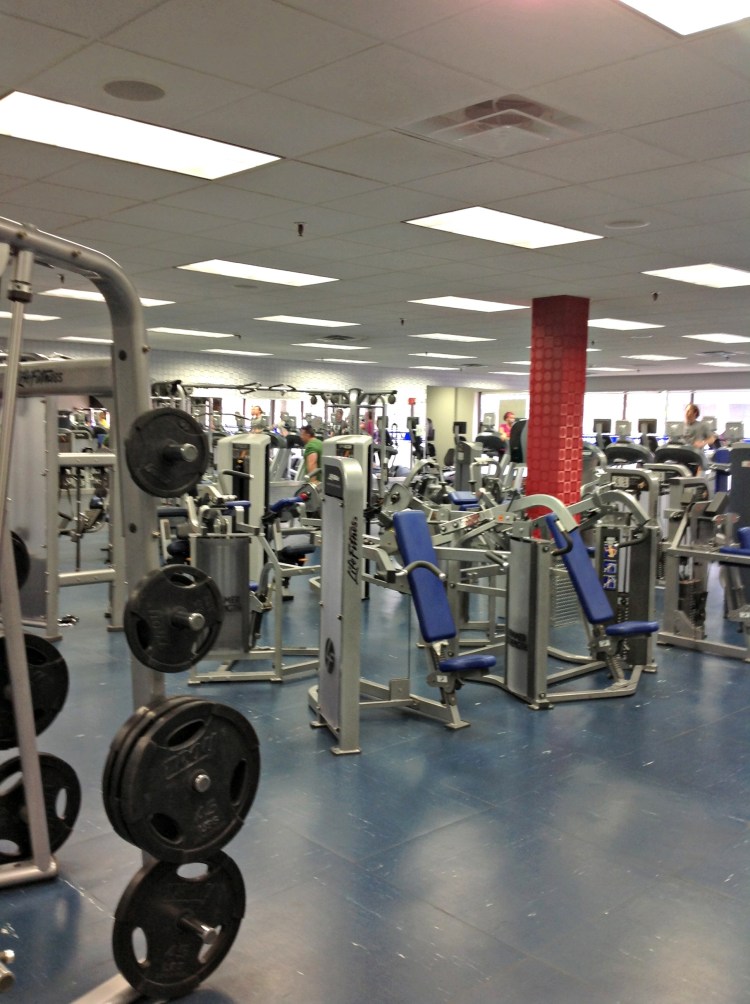 The gym with various machines of torture. That one on the left there injured my knee.