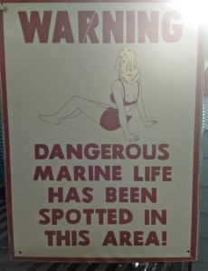 An old tin sign bought at a flea market years ago.  Why do I keep this??  
