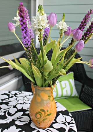 Purple tulips in my favorite vase.
